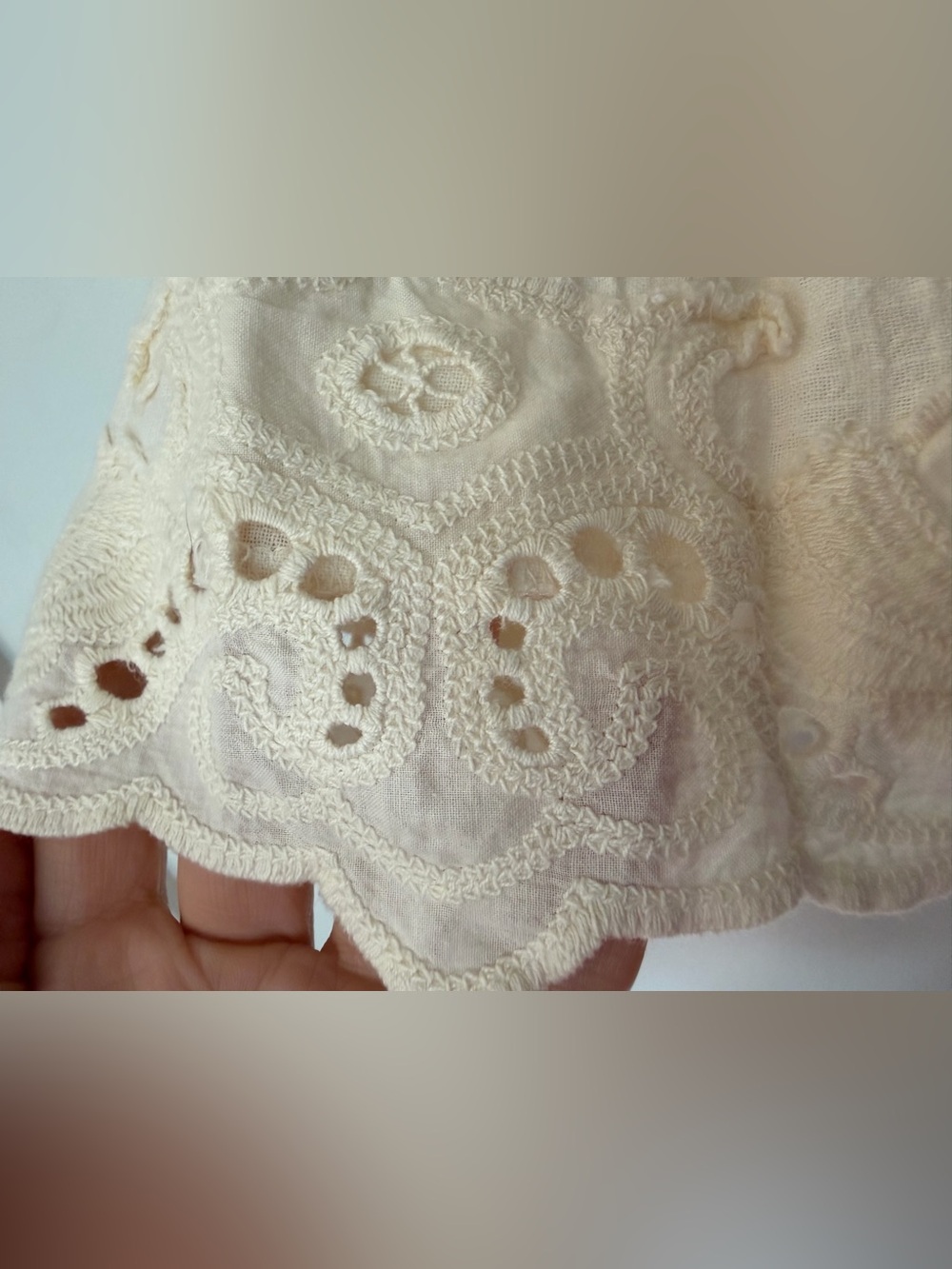 Anthropologie-Inspired Cream Eyelet Lace Pintuck Blouse NWT 🌷Jennifer & Grace - Picture 5 of 9
